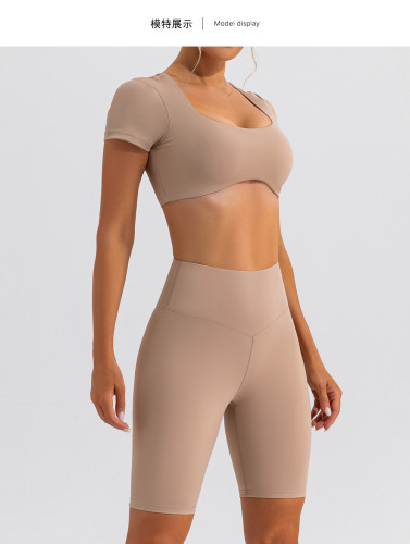 Short sleeved yoga suit set