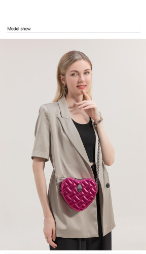 Heart shaped chain shoulder crossbody bag