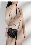 Peach heart diamond grid crossbody bag, shoulder bag, chain women's bag