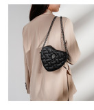 Peach heart diamond grid crossbody bag, shoulder bag, chain women's bag