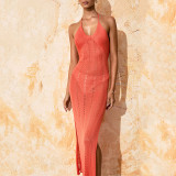 Knitted beach bikini swimsuit, hoodie, sun protection suit