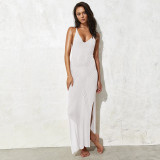 Strap knit bikini long dress beach dress