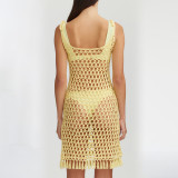 Knitted beach bikini swimsuit, hoodie, sun protection suit