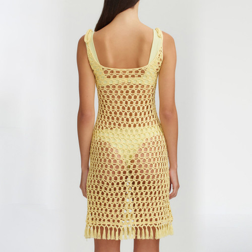 Knitted beach bikini swimsuit, hoodie, sun protection suit