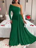 Slanted Shoulder Dress Evening Dress