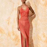 Knitted beach bikini swimsuit, hoodie, sun protection suit