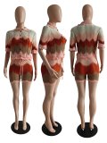 Knitted short sleeved shorts casual set two-piece set