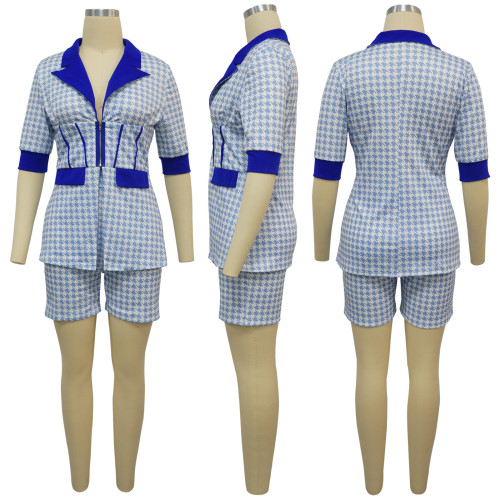 Two piece suit short sleeved shorts set