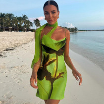 Backless camisole wrapped hip dress Backless camisole wrapped hip dress