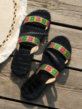 Colorful rhinestones, lightweight, one foot flip flops