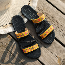Colorful rhinestones, lightweight, one foot flip flops