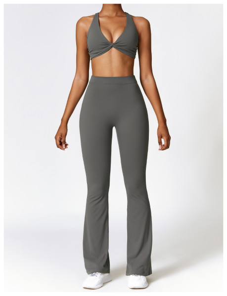Tight fitting brushed yoga suit set