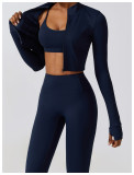 Bra+jacket+pants three piece sports suit