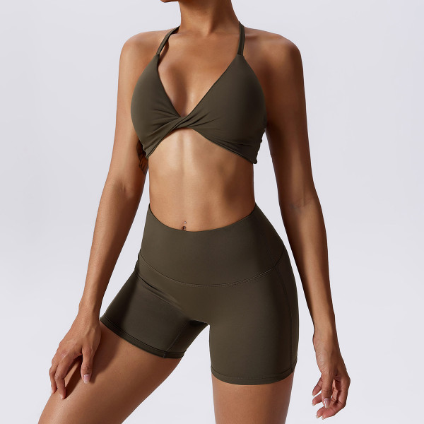 Bra+shorts quick drying yoga exercise set