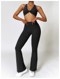 Tight fitting brushed yoga suit set