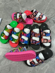 Belt buckle slippers, women's flat bottomed straight out beach sandals