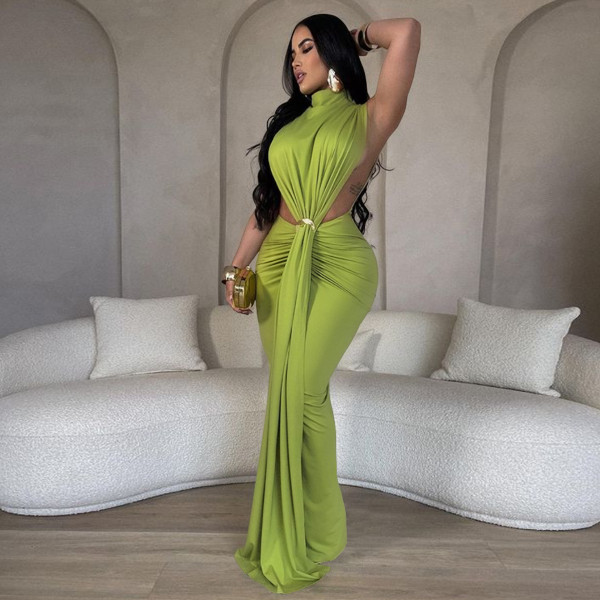 Side slit sleeveless dress