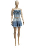 Cowboy plus size women's two-piece set