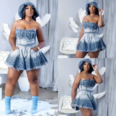 Cowboy plus size women's two-piece set