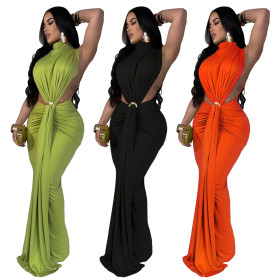Side slit sleeveless dress
