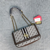 Single shoulder crossbody bag, chain cloth bag, printed striped bag