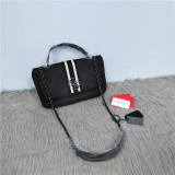 Single shoulder crossbody bag, chain cloth bag, printed striped bag