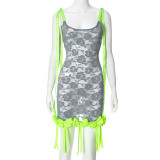 Splicing sleeveless camisole dress