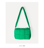 Crossbody woven plaid nylon small square bag