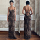 Backless leopard print dress