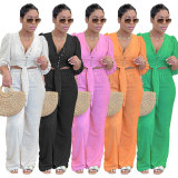 Cardigan tie long sleeved set