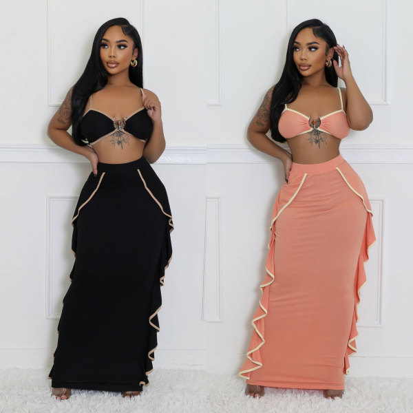 Strap elastic skirt set