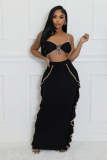Strap elastic skirt set