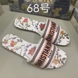 Embroidered one word versatile adult fashion lightweight flat bottomed slippers