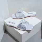 Triangle logo thick heel oversized women's shoes