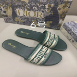 Embroidered one word versatile adult fashion lightweight flat bottomed slippers