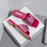 Triangle logo thick heel oversized women's shoes