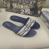 Embroidered one word versatile adult fashion lightweight flat bottomed slippers