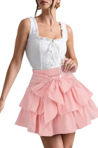 Folded midi skirt bow cake skirt Folded midi skirt bow cake skirt