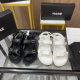 Roman sandals, metal buckle diamond grid beach shoes