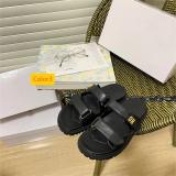 Metal buckle thick soled straight beach sandals