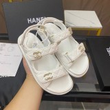 Roman sandals, metal buckle diamond grid beach shoes