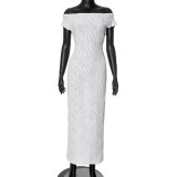 Sleeveless one shoulder two-piece dress
