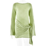 Knitted long sleeved dress