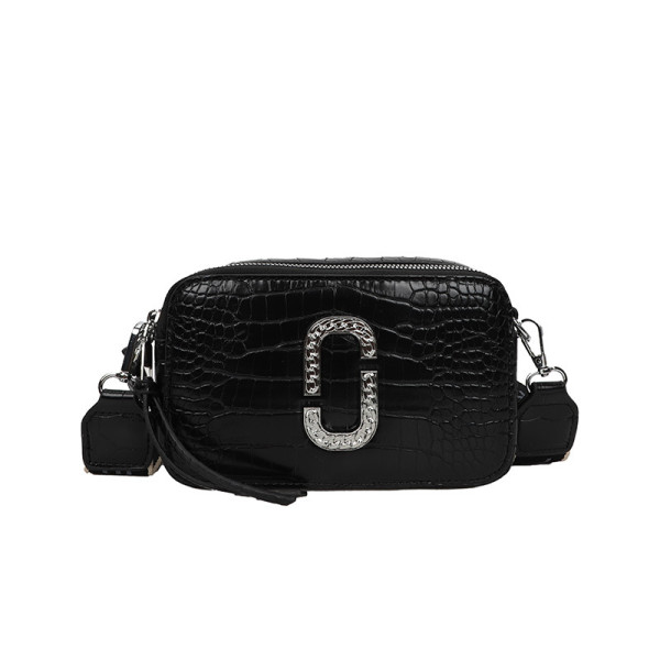 Camera bag with crocodile pattern single shoulder crossbody bag