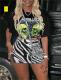 Skull print top and shorts two-piece set