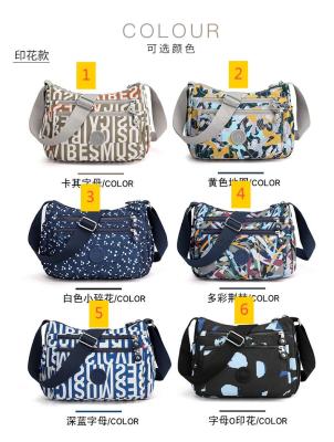 Colored nylon women's shoulder bag