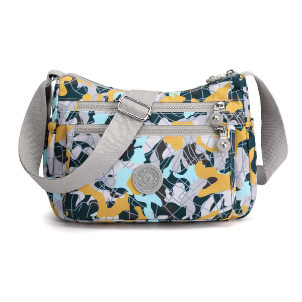 Colored nylon women's shoulder bag