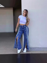 Wide leg loose denim straight leg pants Wide leg loose denim straight leg pants