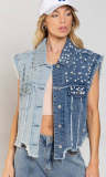 Cowboy patchwork nail bead loose women's short style