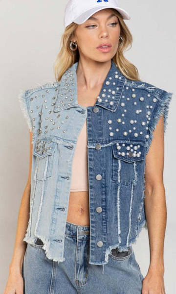 Cowboy patchwork nail bead loose women's short style